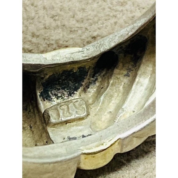 DAVID YURMAN - Sterling Silver 14k Gold & 8mm Garnet Noblesse Ring, Size 5.5 - Picture 4 of 11